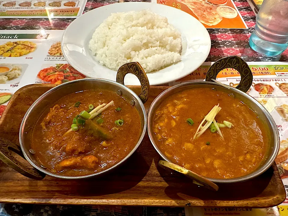 ダルカレーと日替わりカレー(かぼちゃチキン) ライス|マハロ菊池さん