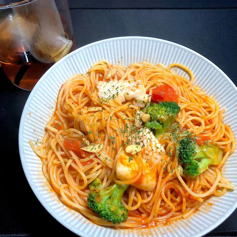 22:53 ガーリックトマトパスタ🍝|へれ子さん