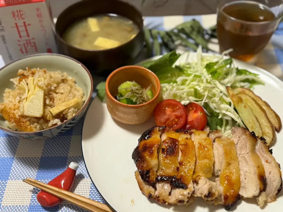 筍ごはんと柚子蜂蜜味噌漬けオーブン焼き💕|noeさん