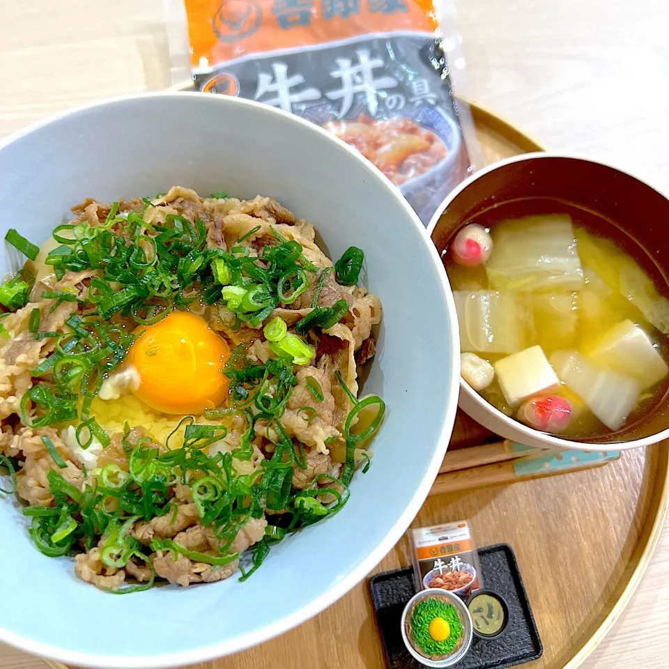 やっぱり最初ゎネギ玉牛丼🤭💜|こりなさん