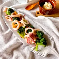イカとブロッコリーのレモン塩麹ソテー