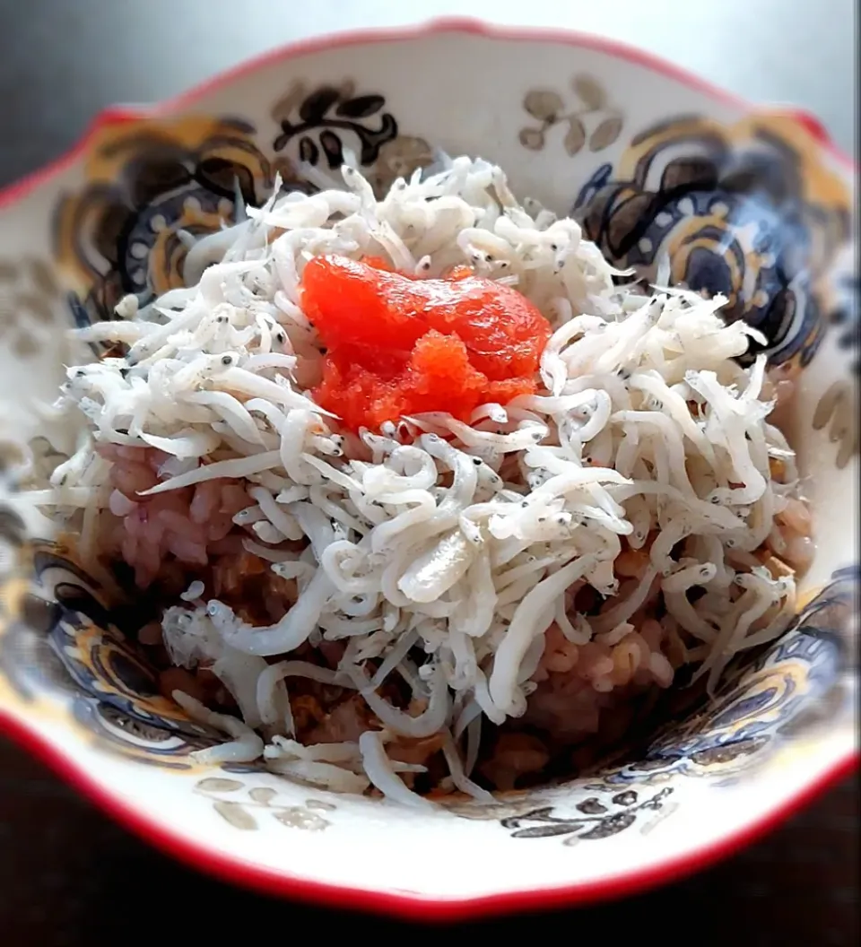 しらすたらこ丼😋|きつねさん