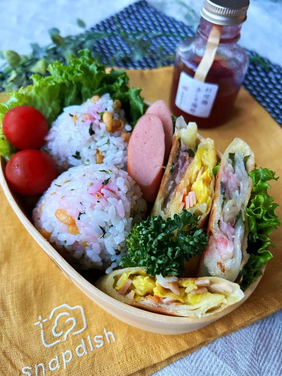 【食卓を紡ぐおたより便】杉田梅赤しそ梅酢をフル活用❣️Snapdish弁当😆|まなまな♡さん