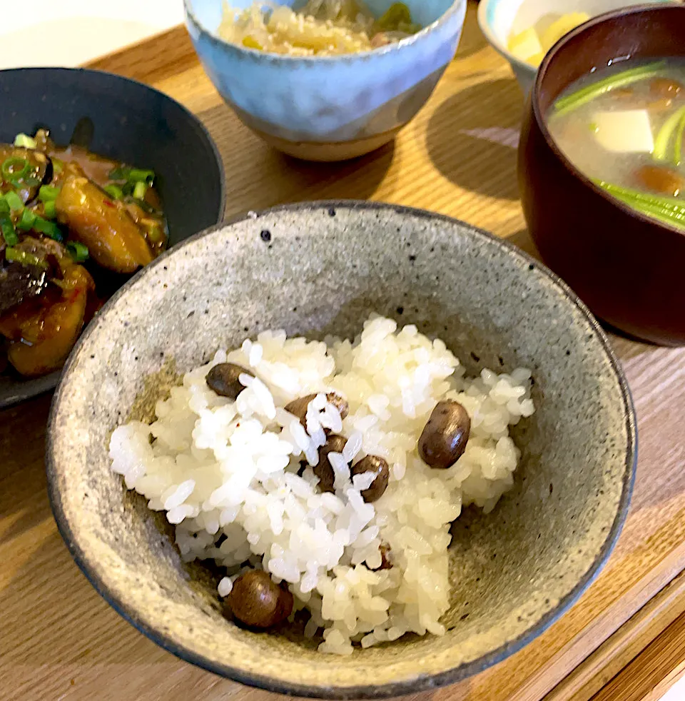 Snapdishの料理写真:むかごご飯定食|pontalさん