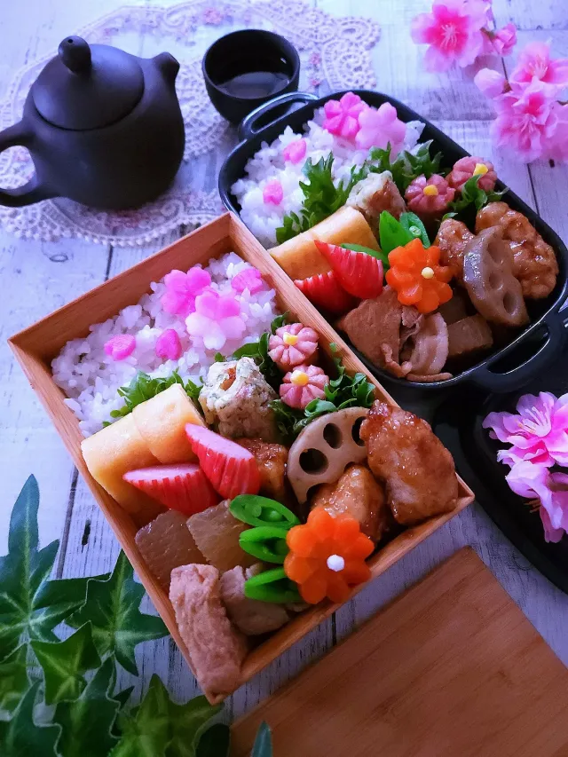 Snapdishの料理・レシピ写真:お花見弁当｜ワクワク 春のお花見弁当♪