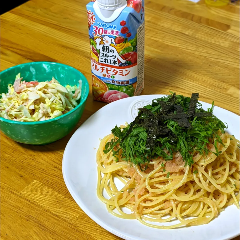 明太子パスタと無限キャベツ|柊さん