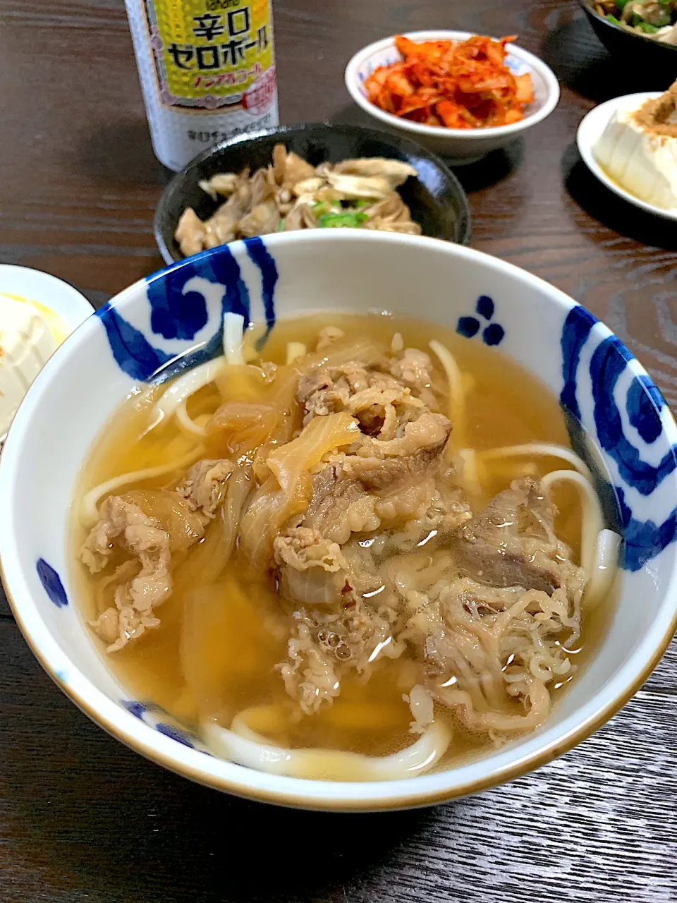 冷凍牛丼の具で肉うどん🐮|かりんとうのヒゲさん