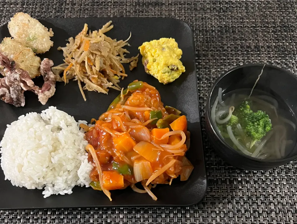 【夕食】酢鶏定食～|まひるさん