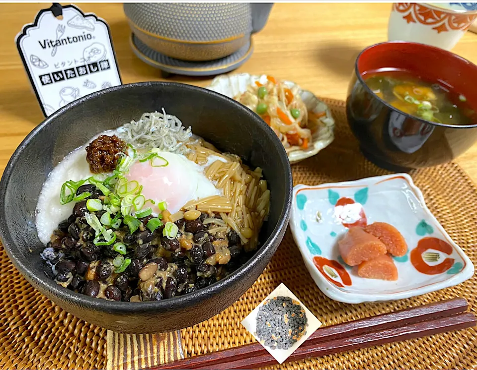 ビタントニオ発酵メーカーで手作り黒豆納豆定食|sakurakoさん