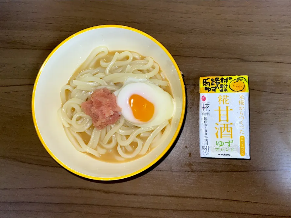 明太子釜玉うどん〜柚子風味〜|マシュマロさん