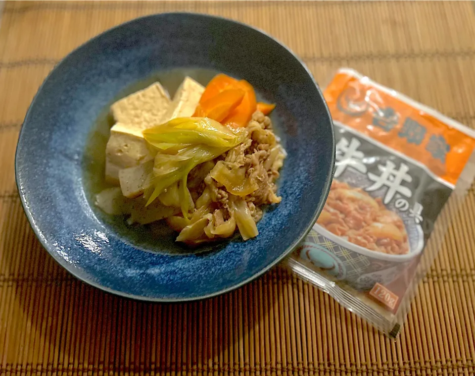 吉野家の牛丼の具で肉豆腐にアレンジ|Megさん