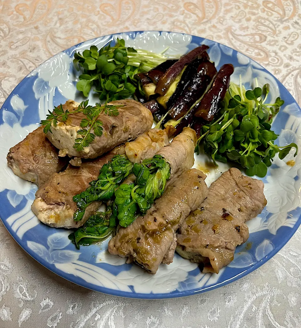 豚バラ巻き豆腐＆茄子🍆万能ソース＊|henryさん