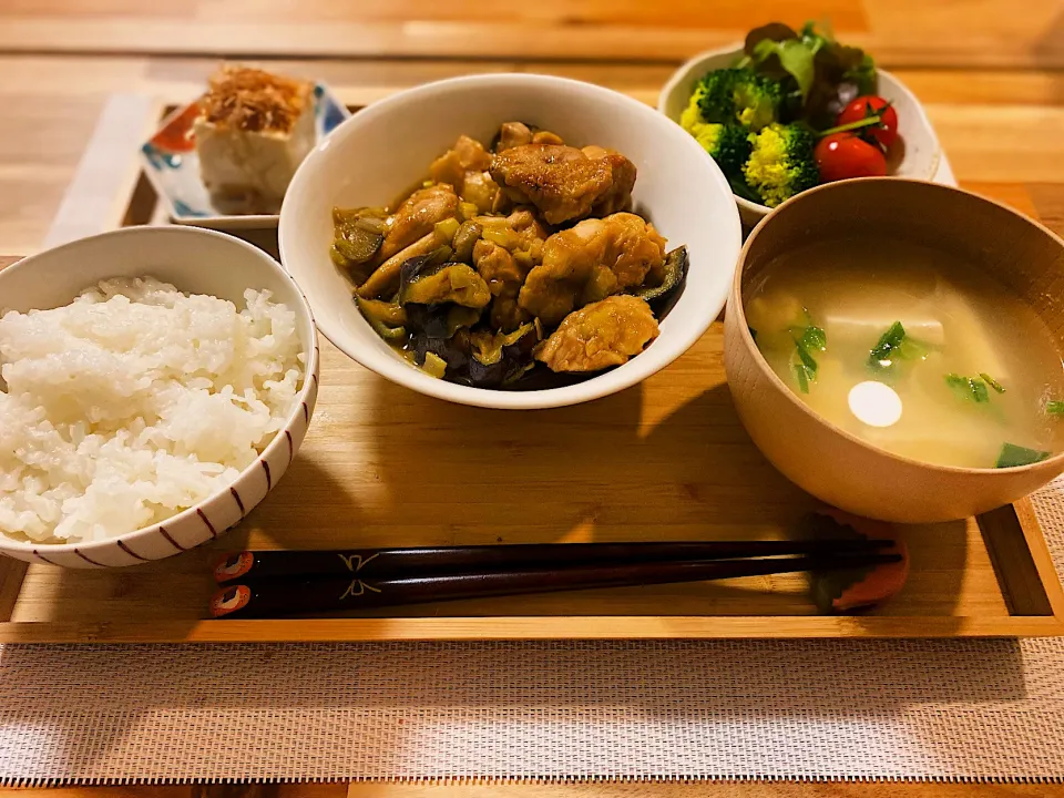 鶏もも肉とナスのネギラー油炒め|arincoさん