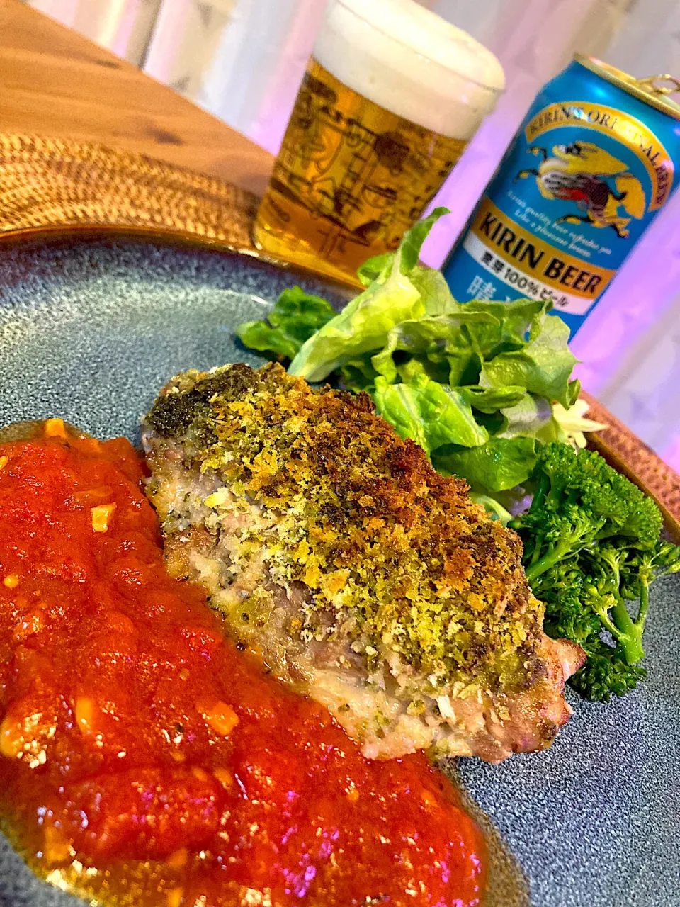 豚肩ロース切り落としのバジルミルフィーユ焼き😋🍻💕✨|アイさん