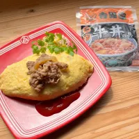 Snapdishの料理写真:吉野家牛丼のやみつきオムライス|楽食亭さん