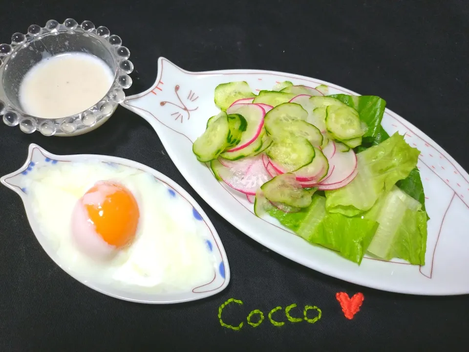 酢麹と玉ねぎ麹のドレッシング添えサラダ✨|cocco+さん