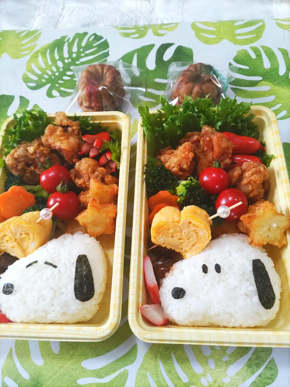 息子作、お花見お弁当😊お義姉さんのカヌレっぽい物添えて🍀|rikako♪。.:＊さん