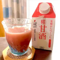 糀甘酒のいちごミルク風🍓|まーまさん