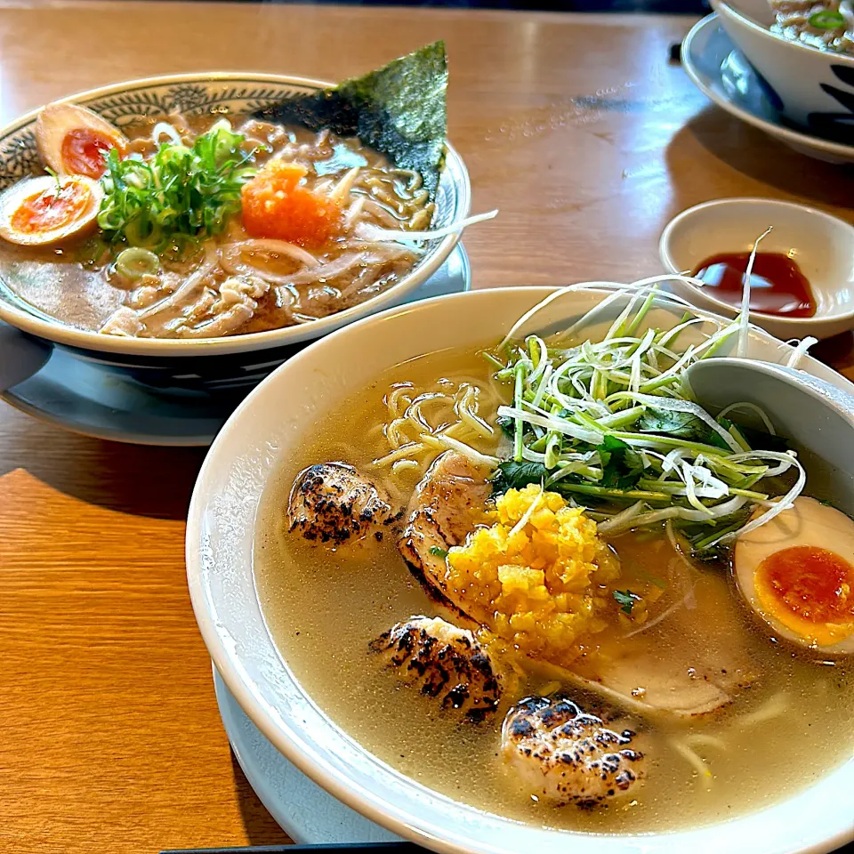 丸源ラーメン　　期間限定の炙り鶏そば、味玉肉そば|柚子きりかさん