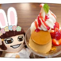 Snapdishの料理写真:自家製プリンのジョナサンデー🍮|くまさんさん