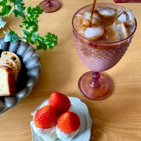 「上島珈琲店 アイスコーヒー 微糖 1000ml」を使ってみたSnapdishの料理・レシピ写真:🍓いちごのキャンドルケーキとUCC上島珈琲店アイスコーヒー