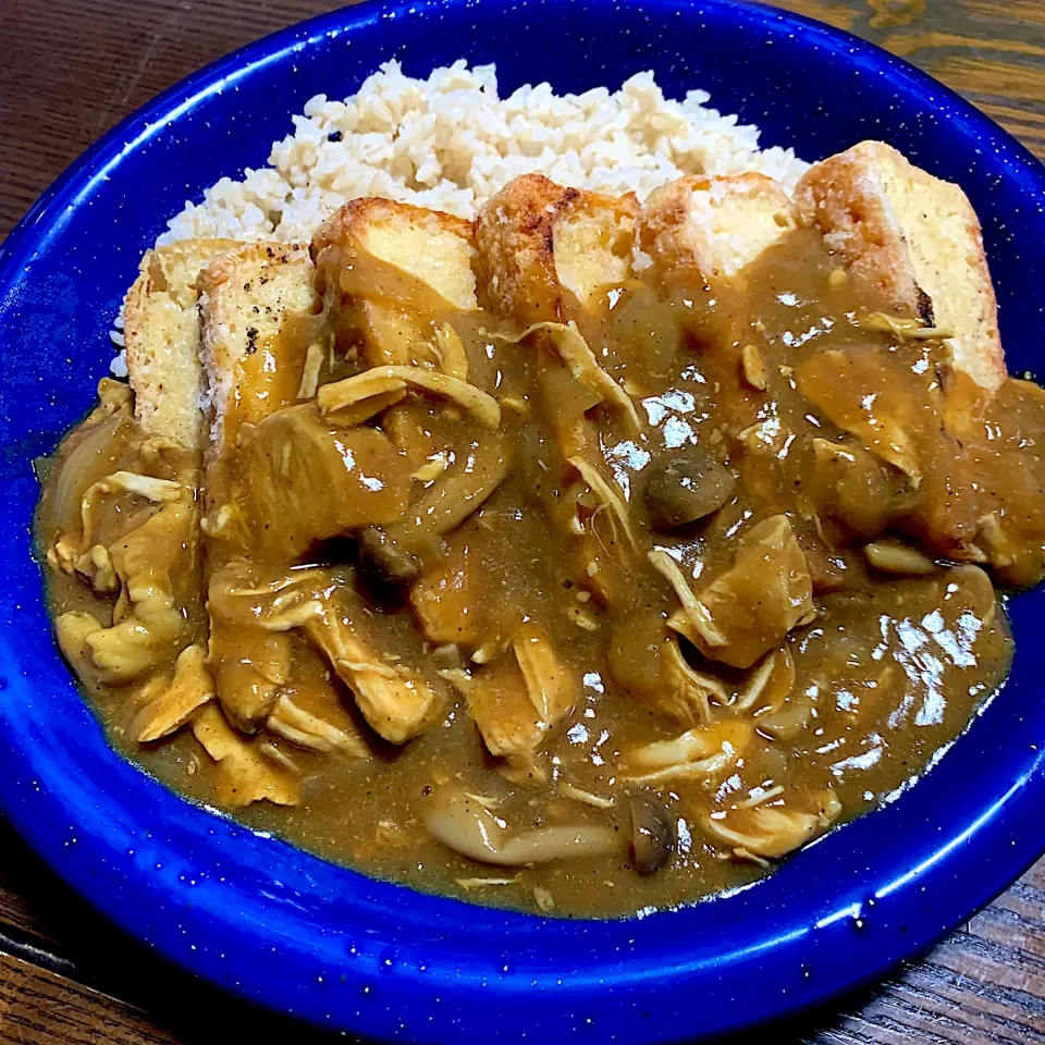 カツカレー風^_^油揚げで^_^|きよっさんさん