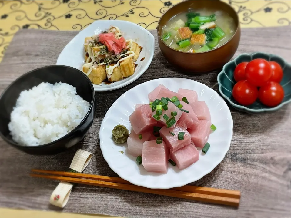 夕飯～びんちょうマグロ|チムニーさん