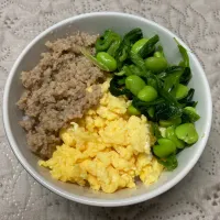 Snapdishの料理写真:三色丼✻鶏そぼろ|Kumiさん