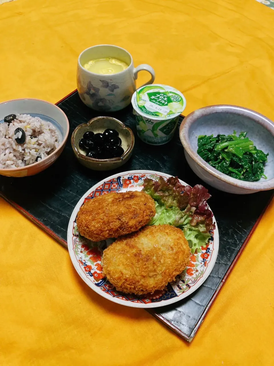 grandmaの晩ごはん☆ 今夜は里芋のコロッケとコーン🌽スープで頂きます|kaoriさん