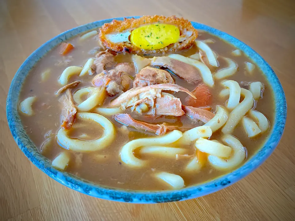 鶏肉と鶏キンカンのカレーうどん|🌻ako ·͜·♡peco🌻さん