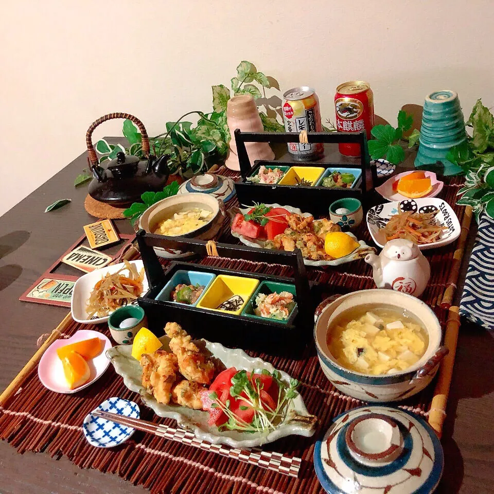 Snapdishの料理写真:【下拵えに時間かかった晩ごはん】|ぷらっとさん