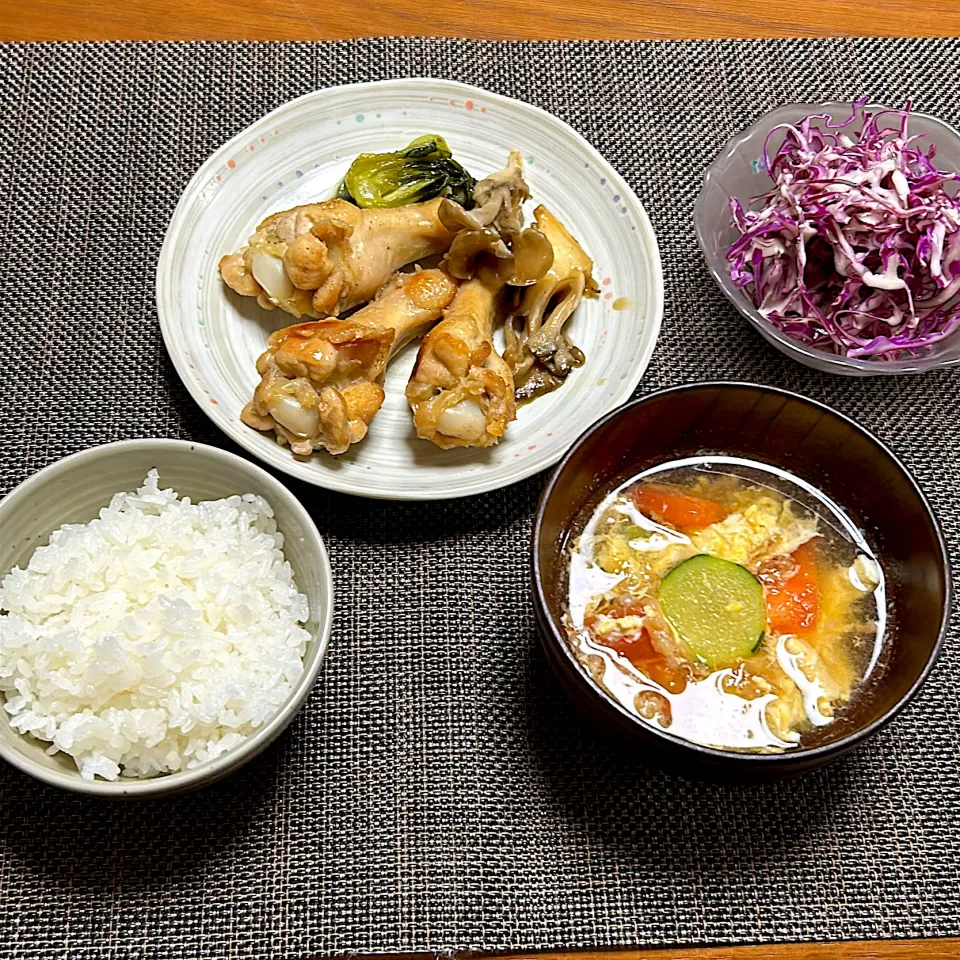 手羽元のさっぱり煮(舞茸、青梗菜)|柚子きりかさん