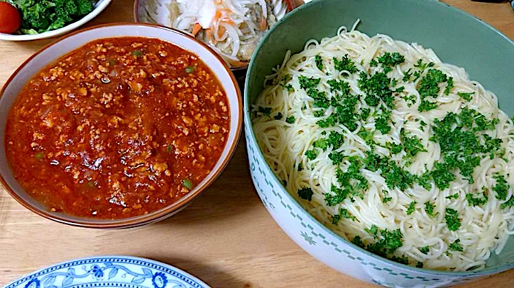 何故かSNSでリクエストの多い【我が家流どんぶりミートソーススパゲティ🍝】|🐈⸒⸒⸒⸒つるのダンス🐈🐾さん