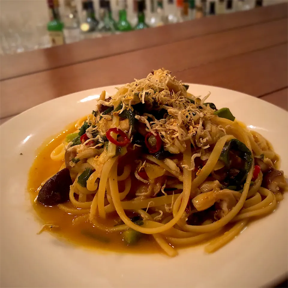 釜揚げしらすとカリカリちりめんのアンチョビパスタ|市川寛行さん