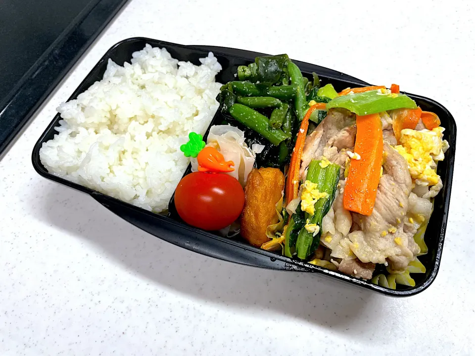 4/11 旦那弁当⁂ぶた肉と野菜の中華炒め弁当|ゆさん