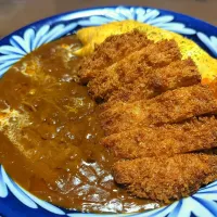 カレー炒飯オムカツカレー|河zooさん