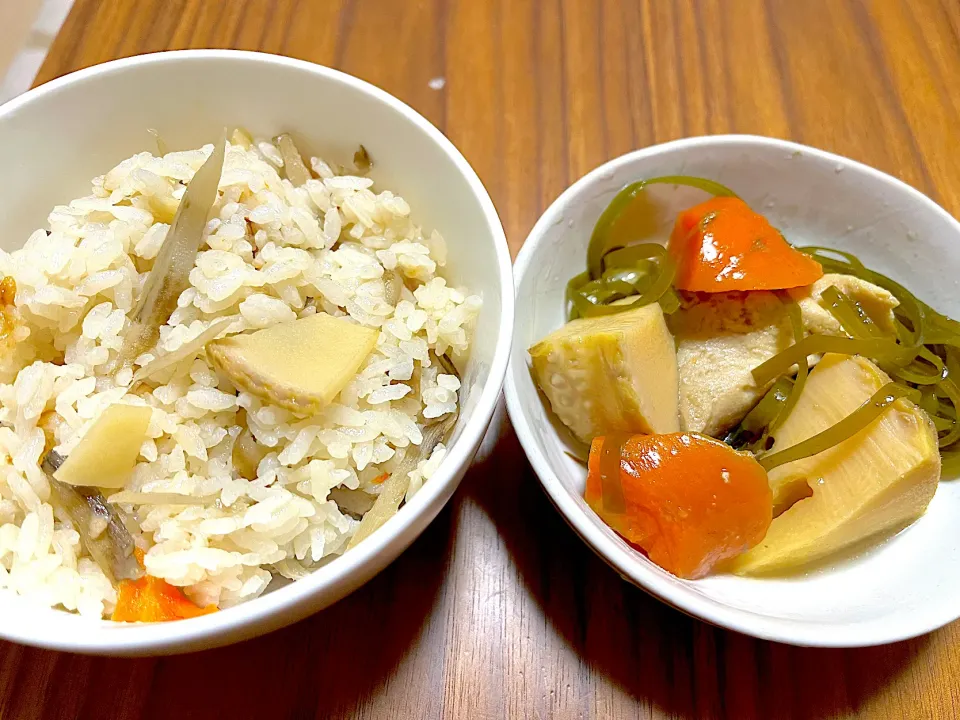 たけのこご飯とたけのこ煮物|まりりんさん