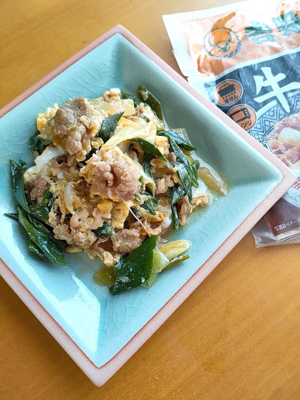 牛丼の具と葉玉ねぎの卵とじ|tamagomagomagoさん