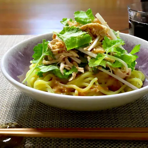 「芝麻醤」を使ってみたSnapdishの料理・レシピ写真:麻辣鶏で混ぜ麺