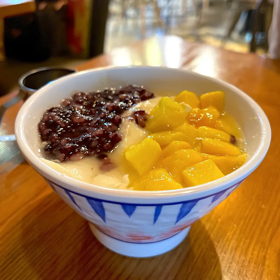 Mango and purple rice tofu pudding|skyblueさん