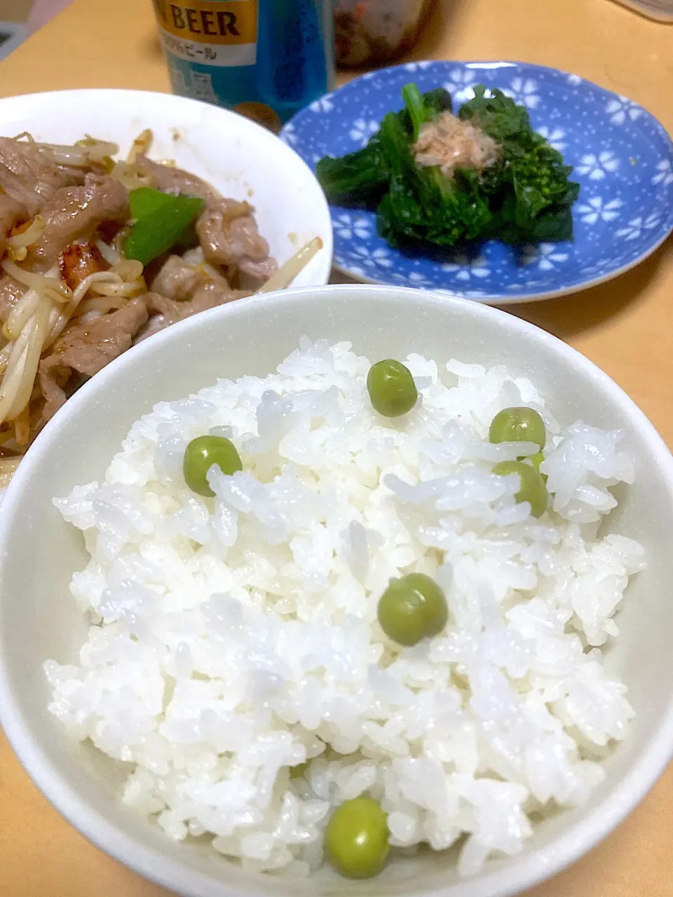 単身赴任中の男飯(豆ご飯)|おおもりの星さん