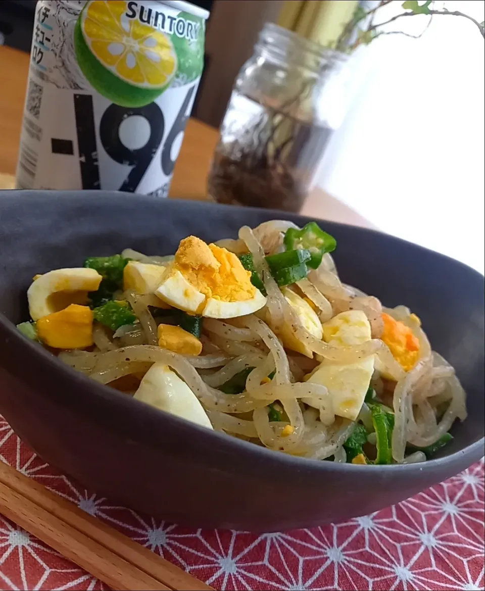 糸こんにゃくとゆで卵の炒め煮|まりおさん