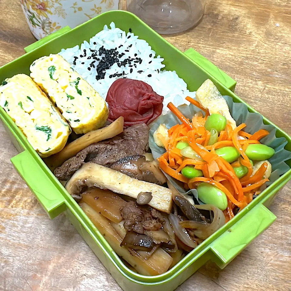 エリンギ入り牛すき焼き弁当|くまちゃんさん