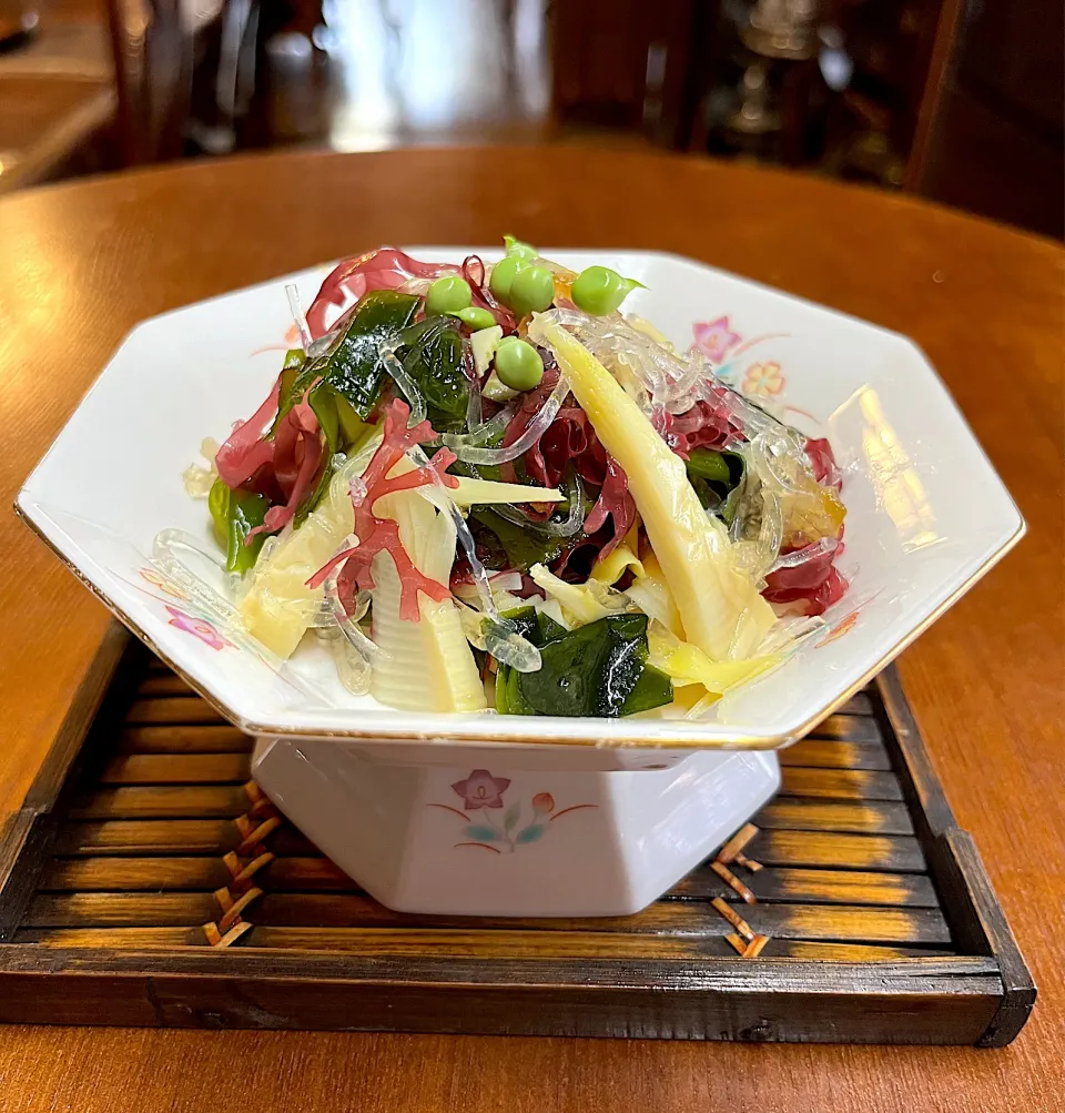 たけのこワカメ  サラダ🥗バジルオリーブオイル🫒|henryさん