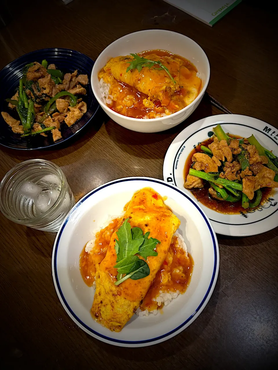 Snapdishの料理写真:青椒肉絲　天津丼|ch＊K*∀o(^^*)♪さん