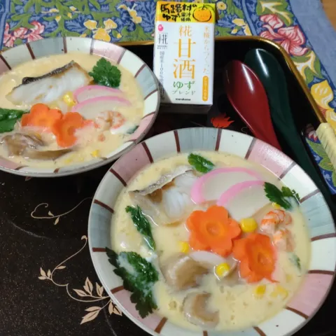 「プラス糀 糀甘酒LL ゆずブレンド」を使ってみたSnapdishの料理・レシピ写真:ゆずブレンドde小田巻蒸し