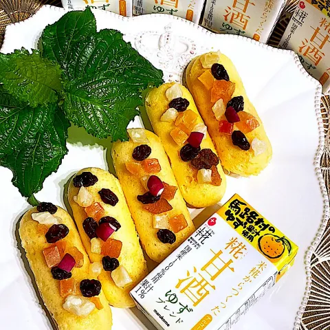 「プラス糀 糀甘酒LL ゆずブレンド」を使ってみたSnapdishの料理・レシピ写真:糀甘酒ゆずブレンドで作るケーキドック