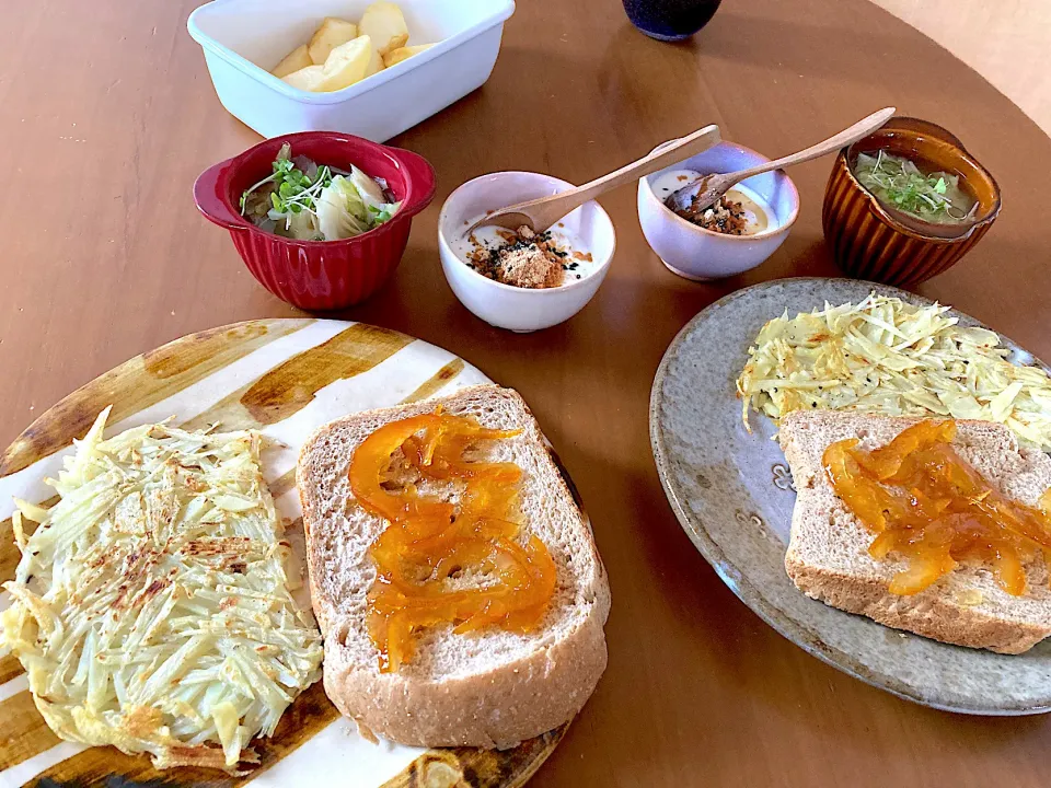 朝焼き甘酒食パン🍞甘夏マーマレードの朝ごぱん|さくたえさん