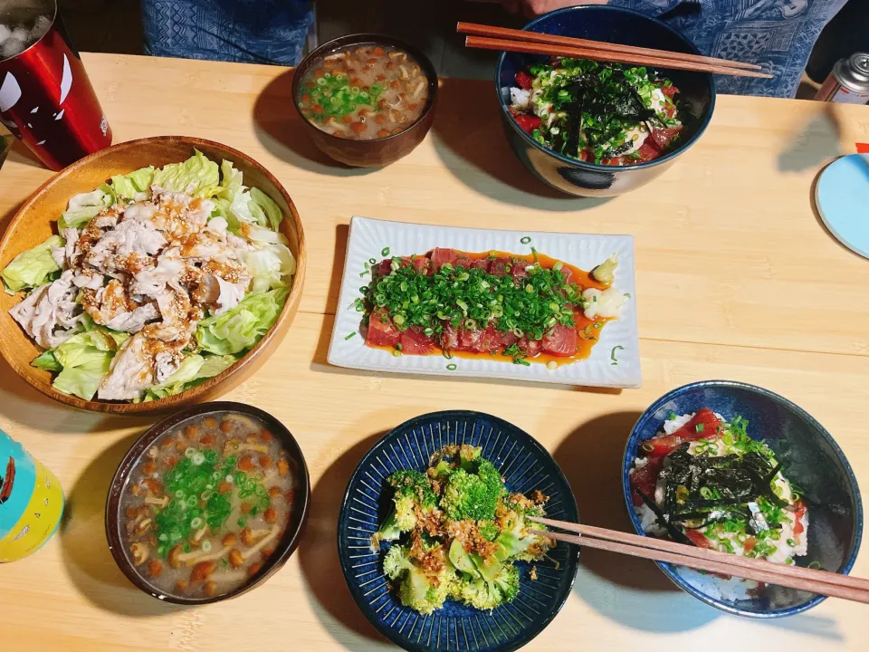 マグロとトロロの漬け丼|りーこさん