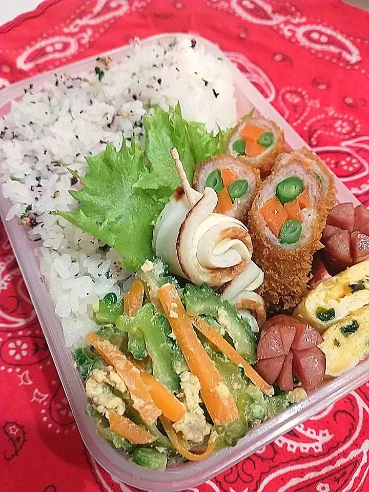 ゴーヤーチャンプルー豚バラ彩り巻き弁当|yayoi.Kさん